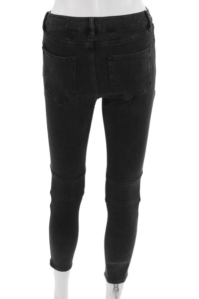 Allsaints Women Black Ankle Skinny Jeans Biker Size 27