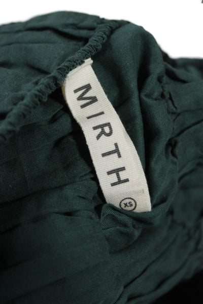 Mirth Womens Cropped Camisole Green Square Neck Tie Bohemian Size XS