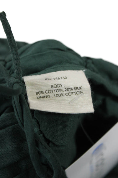 Mirth Womens Cropped Camisole Green Square Neck Tie Bohemian Size XS