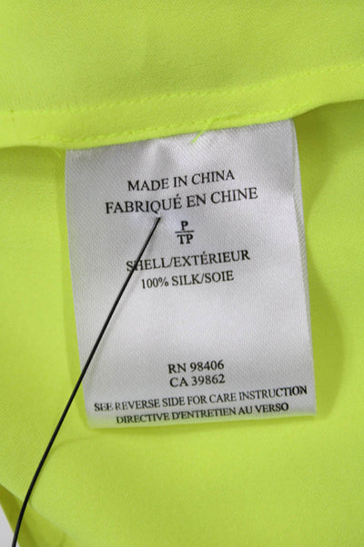 Theory Womens Yellow Supima Cotton Long Sleeve Button Up Blouse Size PP