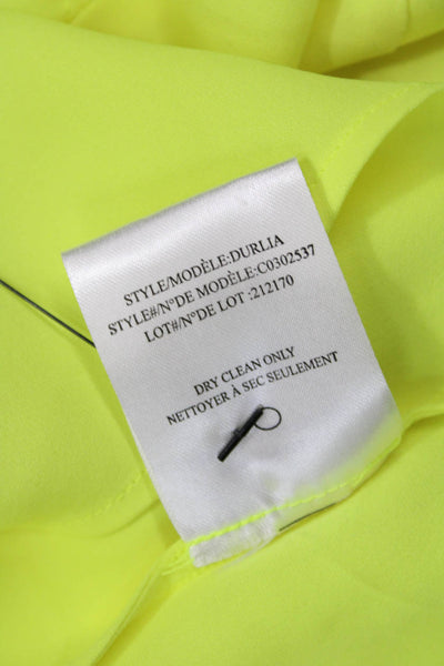 Theory Womens Yellow Supima Cotton Long Sleeve Button Up Blouse Size PP