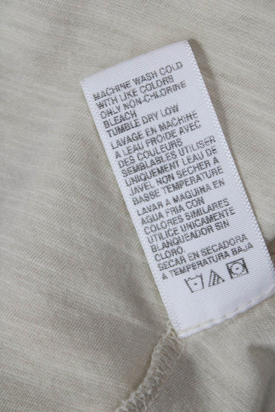 Standard James Perse Womens Beige Supima Cotton V-Neck Basic T-Shirt Size 2