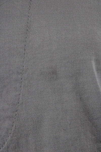 Theory Women Tunic V Neck Long Sleeve Gray Linen Blend Blouse Size S