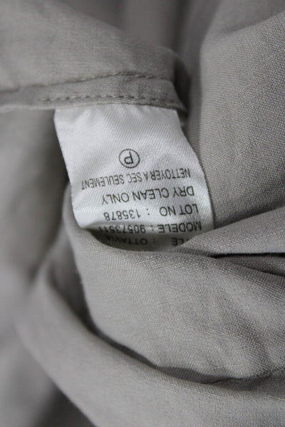 Theory Women Tunic V Neck Long Sleeve Gray Linen Blend Blouse Size S