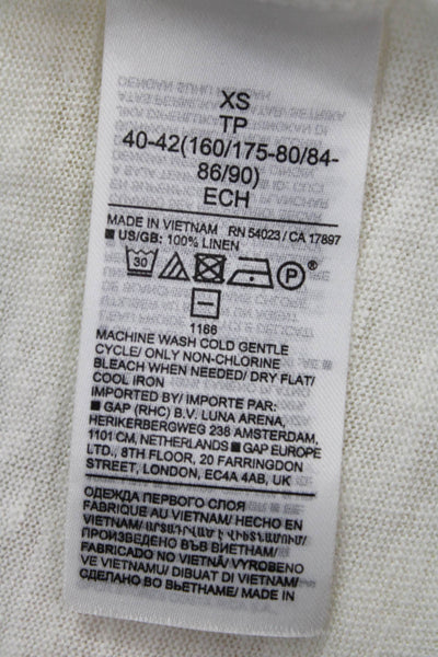 Banana Republic Womens Basic Linen Sleeveless Crew Neck Tank White Size XS