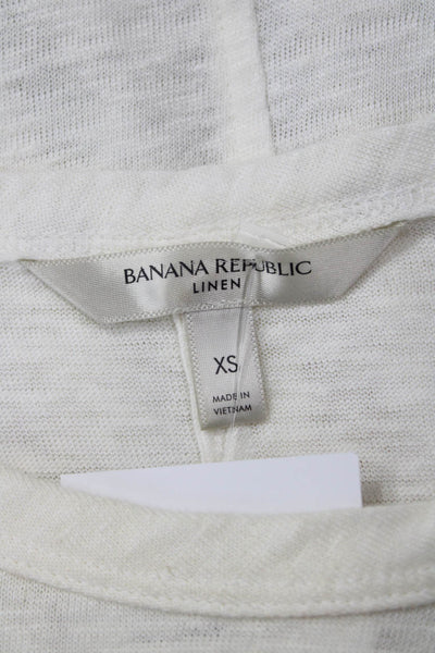 Banana Republic Womens Basic Linen Sleeveless Crew Neck Tank White Size XS