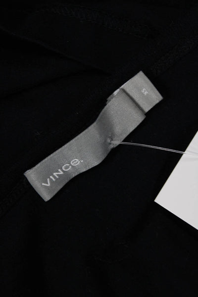 Vince Women Basic V-Neck Black Pima Cotton T-Shirt Size XS