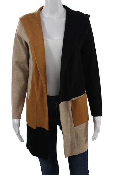 Cynthia Rowley Women Beige Coatigan Long Sleeve Rayon Blend Size XS