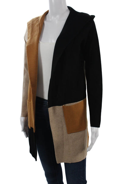 Cynthia Rowley Women Beige Coatigan Long Sleeve Rayon Blend Size XS