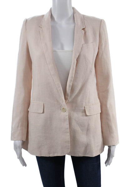 Joie Womens Classic Beige Blazer Long Sleeve Button V-Neck Size 0