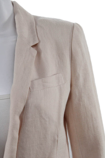 Joie Womens Classic Beige Blazer Long Sleeve Button V-Neck Size 0