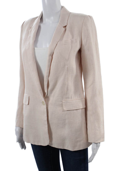 Joie Womens Classic Beige Blazer Long Sleeve Button V-Neck Size 0