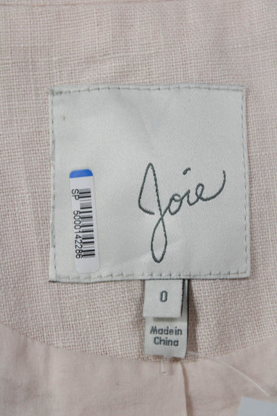 Joie Womens Classic Beige Blazer Long Sleeve Button V-Neck Size 0