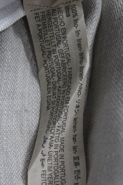 Massimo Dutti Unisex Ankle Dress Pants Beige Linen Beach Spring Size 4