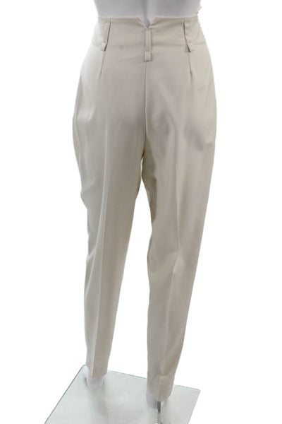 Stella McCartney Women Dress Pants Beige Wool Button Designer Size 40