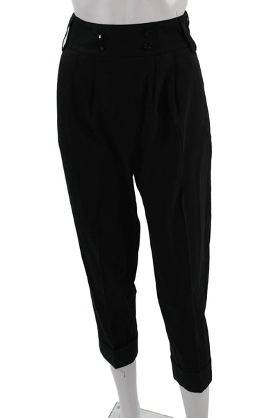 Alice + Olivia Womens Cropped Ankle Dress Pants Black Size 4