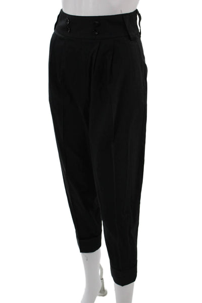 Alice + Olivia Womens Cropped Ankle Dress Pants Black Size 4