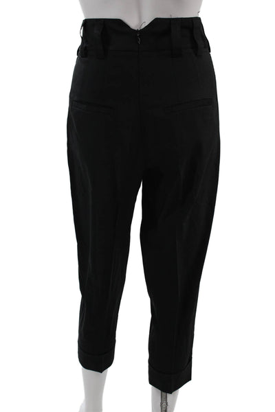 Alice + Olivia Womens Cropped Ankle Dress Pants Black Size 4