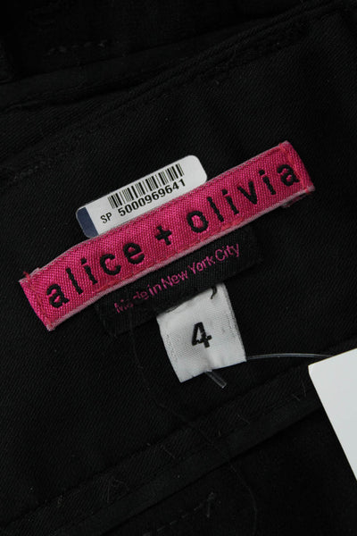 Alice + Olivia Womens Cropped Ankle Dress Pants Black Size 4