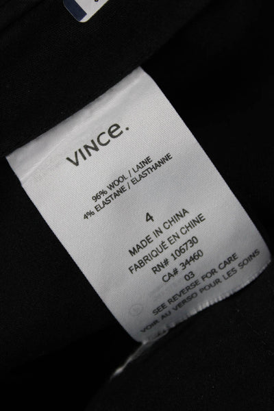 Vince Womens Ankle Cropped Dress Pants Black Wool Size 4