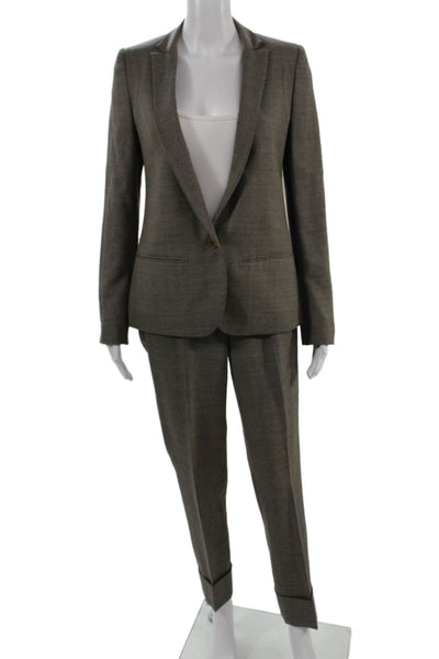 Stella McCartney Unisex 2 Piece Brown Wool Suit Jacket Pants Size 40