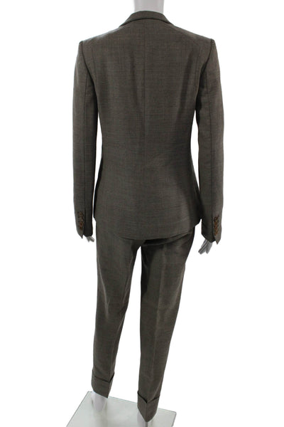 Stella McCartney Unisex 2 Piece Brown Wool Suit Jacket Pants Size 40
