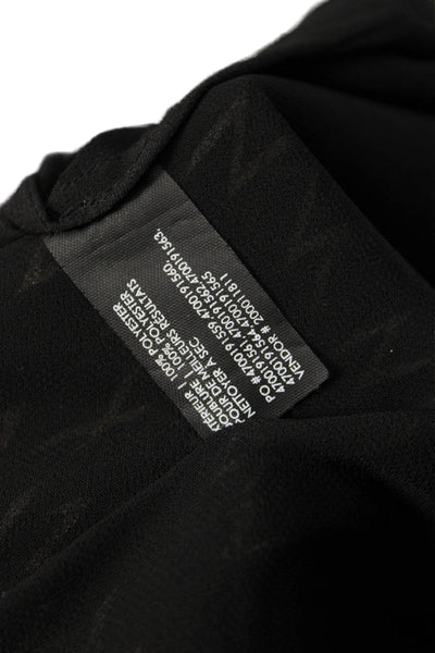 Club Monaco Women A-Line Long Black Geometric Polyester Skirt Size 2