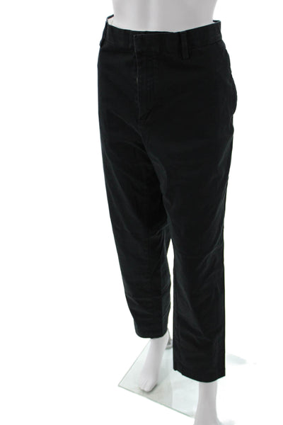 Banana Republic Mens Chino Pants Black Cotton Spandex Button Solid Size L