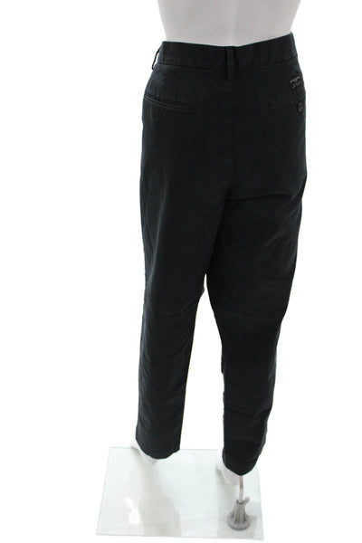 Banana Republic Mens Chino Pants Black Cotton Spandex Button Solid Size L