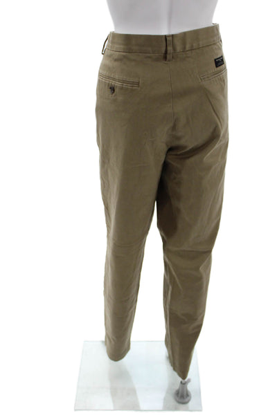 Banana Republic Mens Chinos Brown Button 98% Cotton Size L
