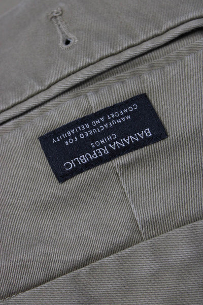 Banana Republic Mens Chinos Brown Button 98% Cotton Size L