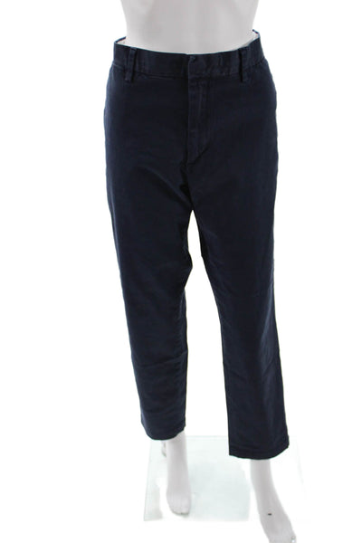 Banana Republic Mens Cropped Chino Pants Dark Blue Cotton Blend Size L