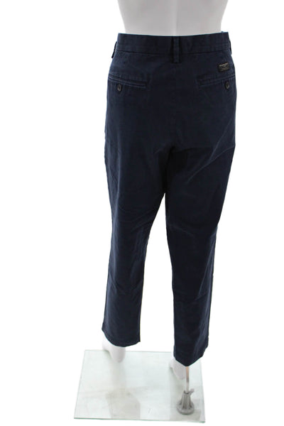 Banana Republic Mens Cropped Chino Pants Dark Blue Cotton Blend Size L
