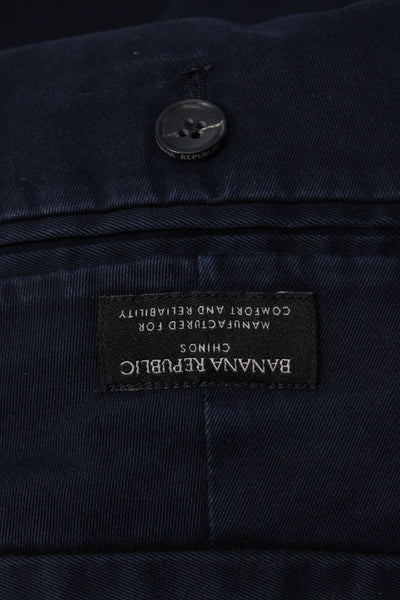 Banana Republic Mens Cropped Chino Pants Dark Blue Cotton Blend Size L