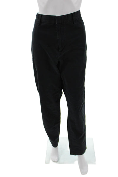 Banana Republic Mens Chino Pants Black Button Front 90% Cotton Size L