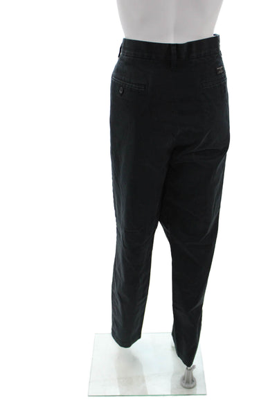 Banana Republic Mens Chino Pants Black Button Front 90% Cotton Size L