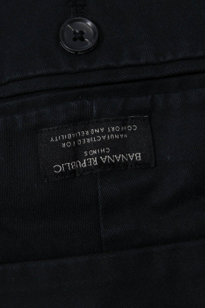 Banana Republic Mens Chino Pants Black Button Front Size L