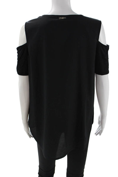 Karl Lagerfeld Womens Black Basic T-Shirt V-Neck Short Sleeve Size M