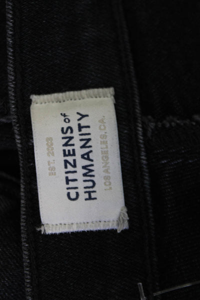Citizens of Humanity Womens Cropped Straight Black Jeans Size 23