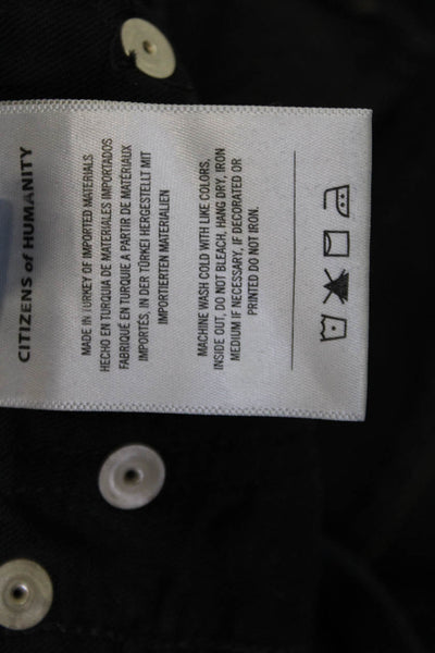 Citizens of Humanity Womens Cropped Straight Black Jeans Size 23