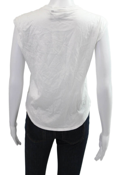 Theory Womens Basic Sleeveless Tank White Pima Cotton Crew Neck Size PP