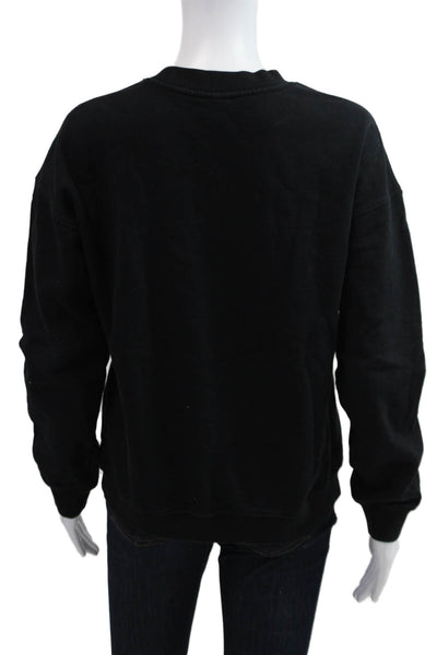 PE Nation Womens Graphic Pullover Sweatshirt Black Organic Cotton Size XS