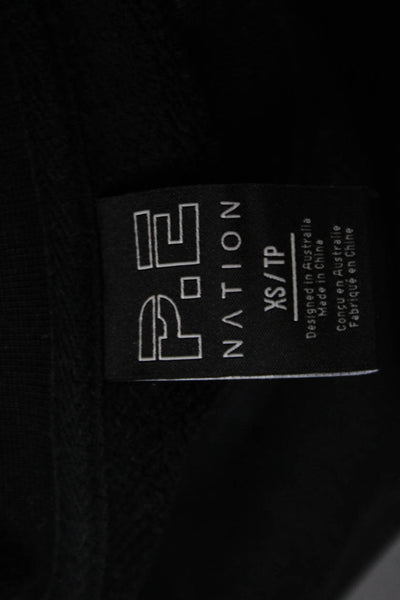 PE Nation Womens Graphic Pullover Sweatshirt Black Organic Cotton Size XS