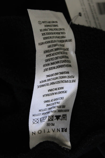 PE Nation Womens Graphic Pullover Sweatshirt Black Organic Cotton Size XS