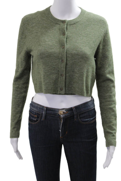 Wilfred Women Cardigan Green Crew Neck Button Long Sleeve 90s Size 2XS