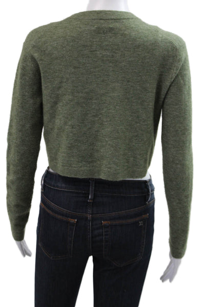 Wilfred Women Cardigan Green Crew Neck Button Long Sleeve 90s Size 2XS