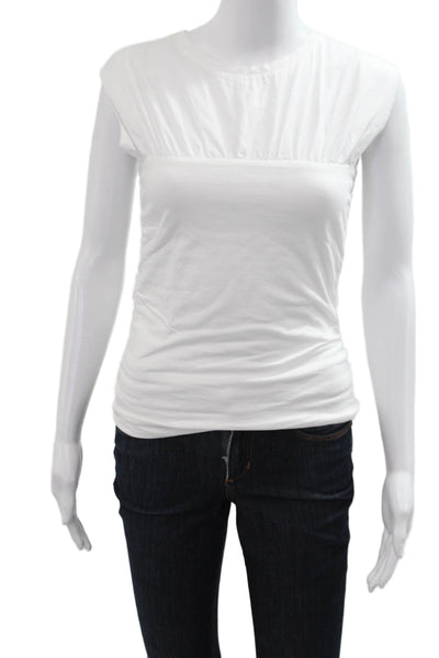 Rag & Bone Women Basic Jersey White Cotton Sleeveless Crew Neck T-Shirt Size XS