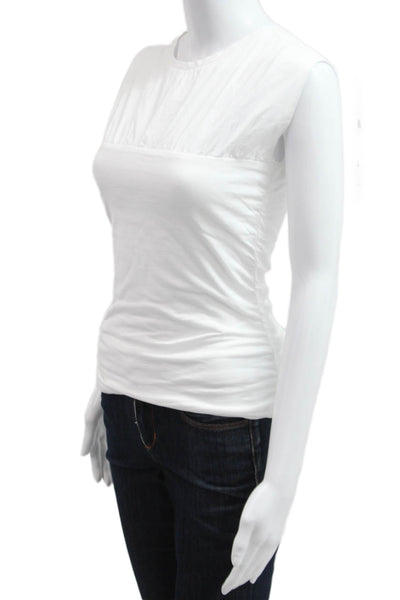 Rag & Bone Women Basic Jersey White Cotton Sleeveless Crew Neck T-Shirt Size XS