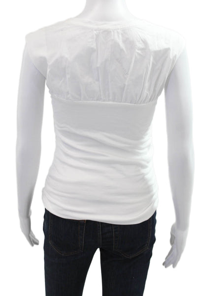 Rag & Bone Women Basic Jersey White Cotton Sleeveless Crew Neck T-Shirt Size XS