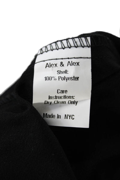 Alex + Alex Womens Kaftan Dress Black V Neck 3/4 Sleeve Knee Length Size 12